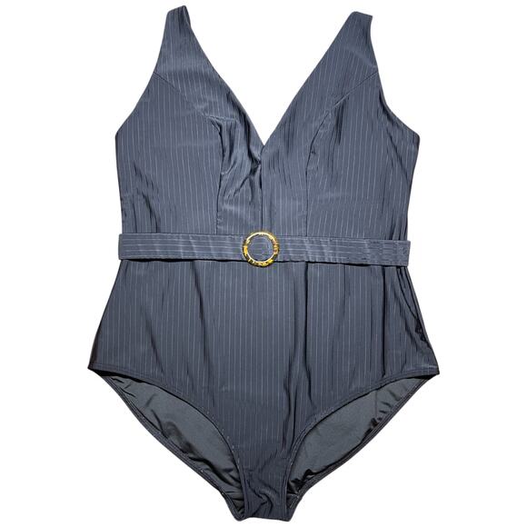 City Chic Other - CITY CHIC COLLECTIVE Java White Stripes Women's Large Bathing Swim Suit